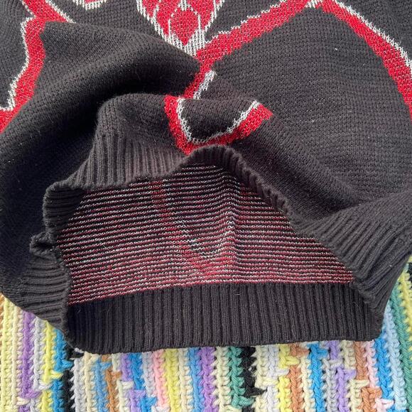 80s Ellen D metallic knit ornament sweater - Picture 6 of 8